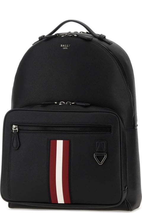 Fashion for Men Bally Black Leather Maverick Backpack