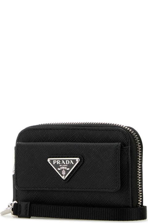 メンズ Pradaのアクセサリー Prada Black Leather Wallet