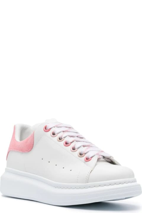 ウィメンズ ウェッジシューズ Alexander McQueen White Oversized Sneakers With Pink And Multicolour Details