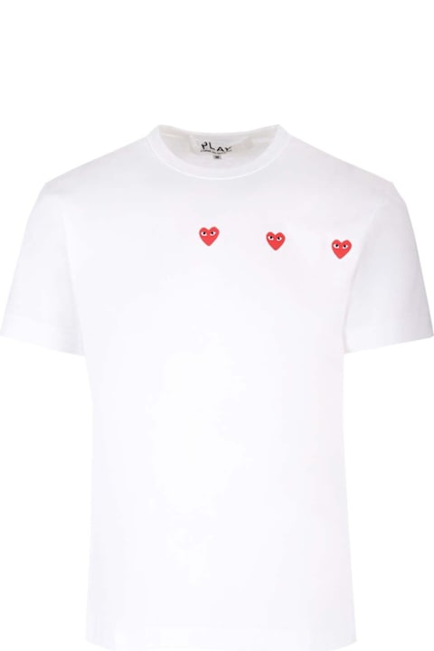 Topwear for Men Comme des Garçons Play T-shirt With Red Hearts