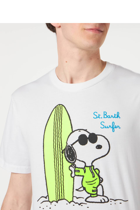 MC2 Saint Barth for Men MC2 Saint Barth Man Cotton T-shirt With Surfer Snoopy Print | Peanuts® Special Edition