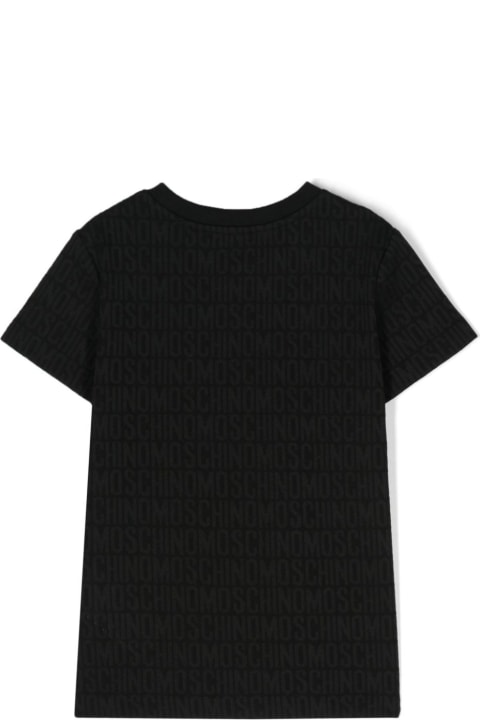 ウィメンズ MoschinoのTシャツ＆ポロシャツ Moschino Black T-shirt With All-over Logo