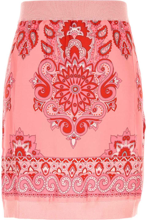 Etro for Women Etro Pink Cotton Blend Mini Skirt