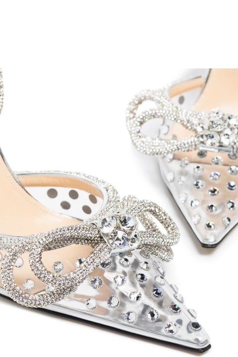 Bridal Shoes for Women Mach & Mach Double Bow 100 Mm Crystal Embellished Slingback