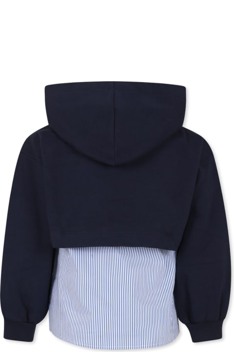 Philosophy di Lorenzo Serafini for Men Philosophy di Lorenzo Serafini Blue Sweatshirt For Girl With Red Logo