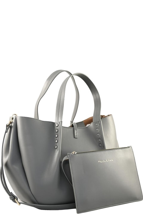 Women's Gray Leather Handbag