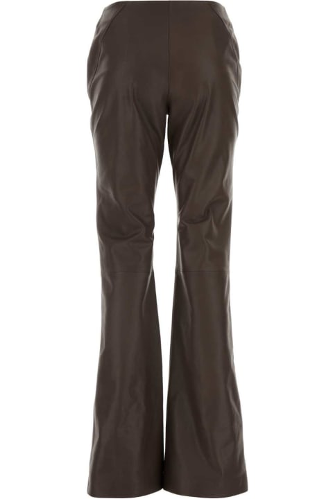 ウィメンズ Alberta Ferrettiのパンツ＆ショーツ Alberta Ferretti Chocolate Leather Pant
