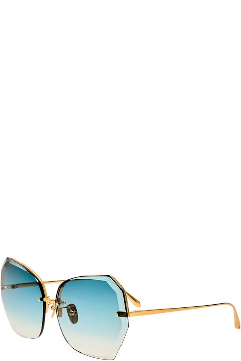 Linda Farrow for Kids Linda Farrow Lila - Yellow Gold / Aqua Sunglasses