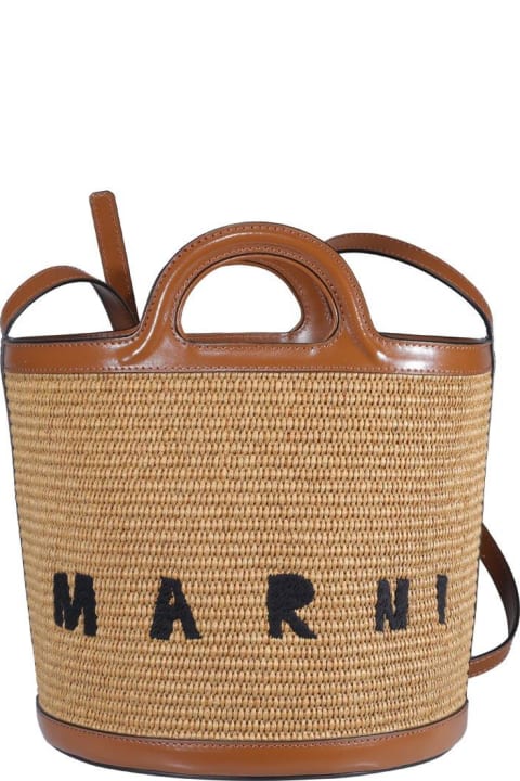 Marni for Women Marni Logo Embroidered Bucket Bag