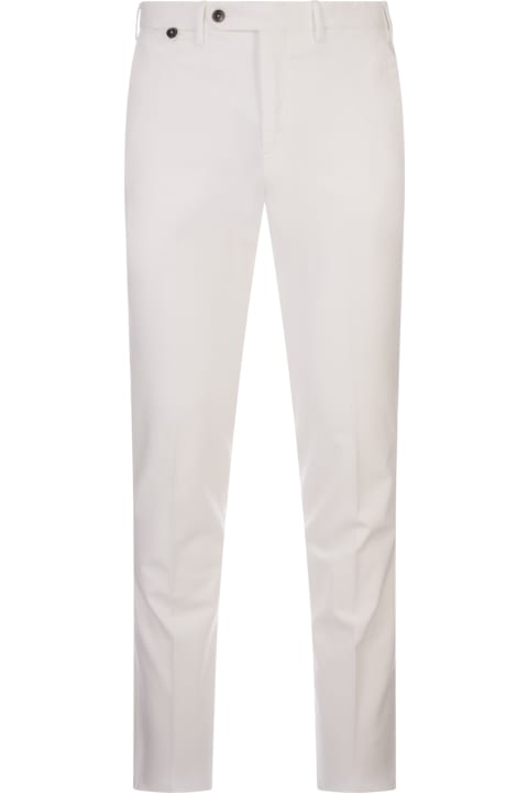 Fashion for Men PT Torino White Stretch Fabric Master Fit Trousers