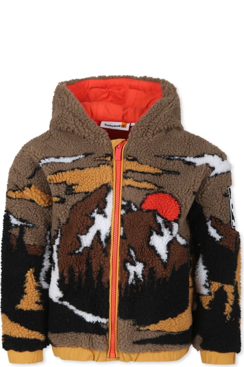 Homeware Timberland Green Faux Fur Coat For Boy With Landscape