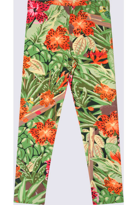 Kenzo Bottoms for Girls Kenzo Green Multicolour Cotton Stretch Pants