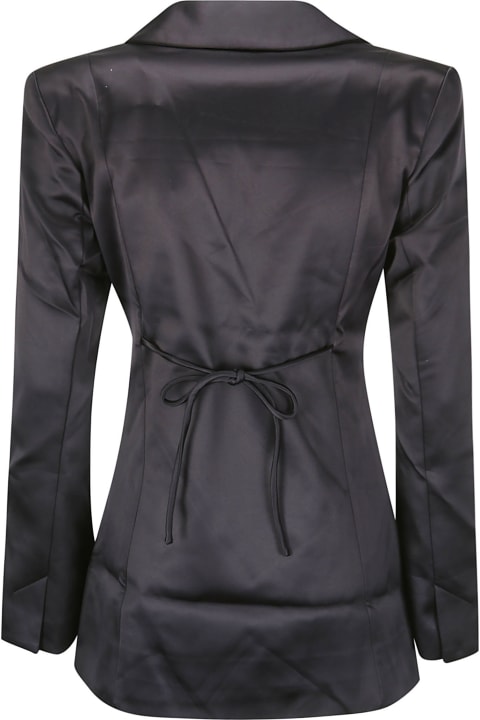Ganni Coats & Jackets for Women Ganni Double Satin Tiestring Blazer