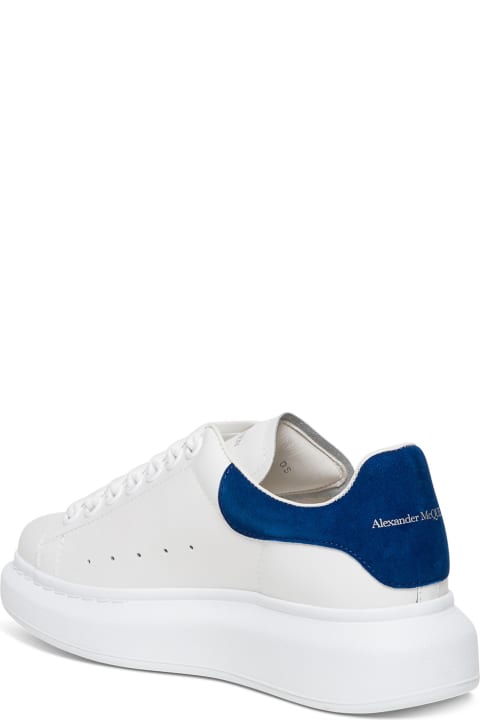 Larry White And Blue Leather Sneakers Alexander Mcqueen Woman