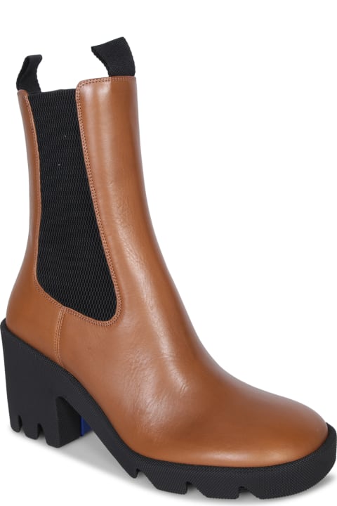 Burberry Boots for Women Burberry Roundtoe Heeled Ankle Boots