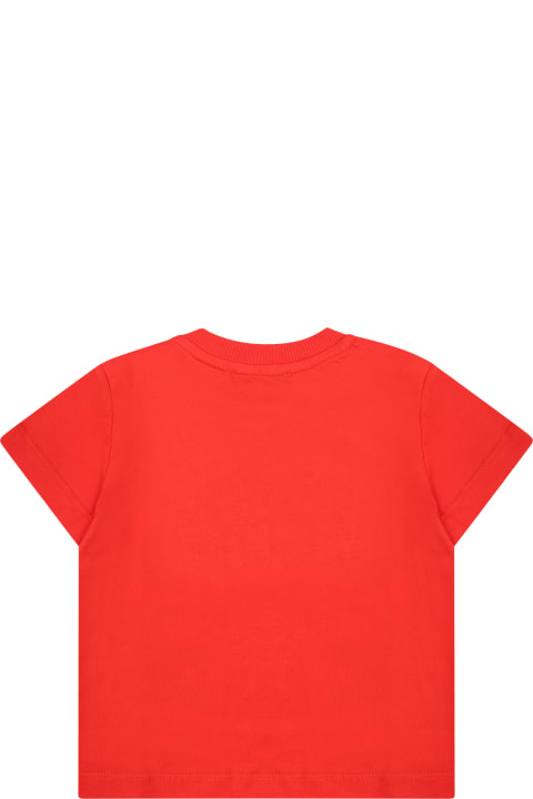 T-Shirts & Polo Shirts for Baby Girls Moschino Red T-shirt For Baby Boy With Teddy Bears