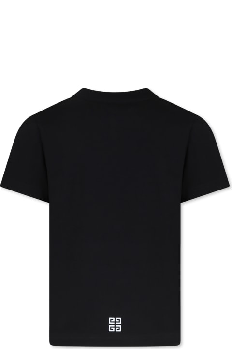 Fashion for Boys Givenchy Black T-shirt For Kids With Logo