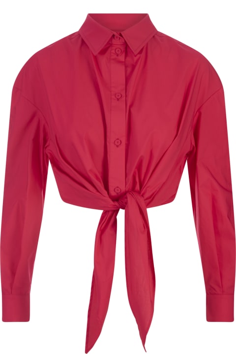 Alessandro Enriquez Clothing for Women Alessandro Enriquez Red Popelin Shirt With Knot