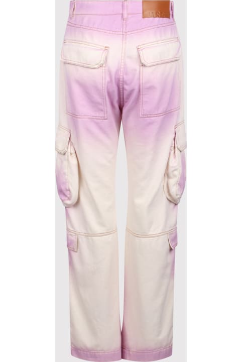 MSGM Pants & Shorts for Women MSGM Msgm White Cargo With Lilac Splashes