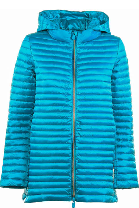 Fashion for Women Save the Duck Quilted Down Jacket With Detachable Hood