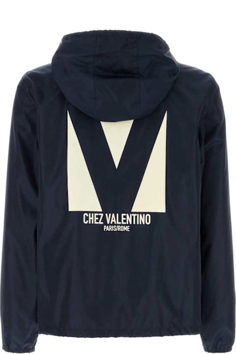 Fashion for Men Valentino Garavani Navy Blue Nylon Jacket