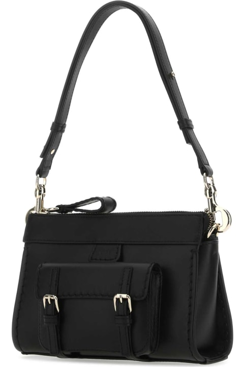 Chloé Totes for Women Chloé Black Leather Mini Edith Shoulder Bag