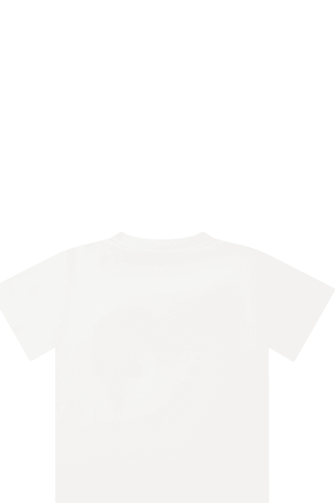 ベビーボーイズ トップス Stella McCartney Kids White T-shirt For Baby Girl Wih Seashells
