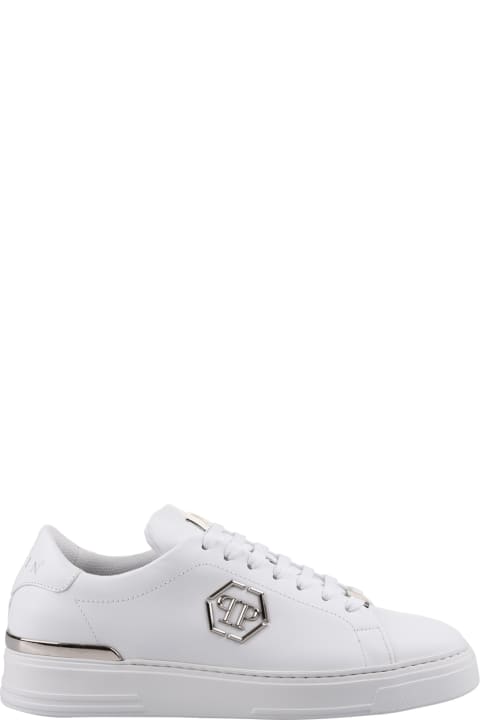 メンズ新着アイテム Philipp Plein White Hexagon Low-top Sneakers
