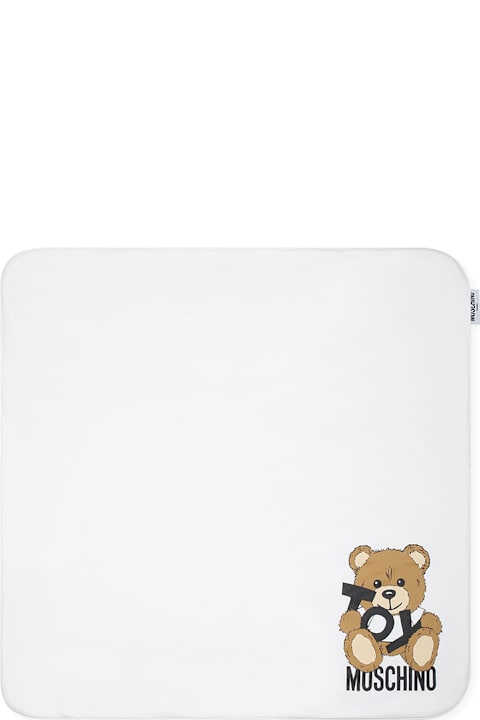 Accessories & Gifts for Baby Boys Moschino White Blancket For Babykids With Teddy Bear