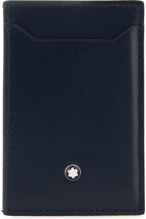 Montblanc Wallets for Women Montblanc Blue Leather Cardholder