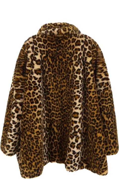 Fashion for Women Dolce & Gabbana Leopard Print Faux Fur Cape Coat
