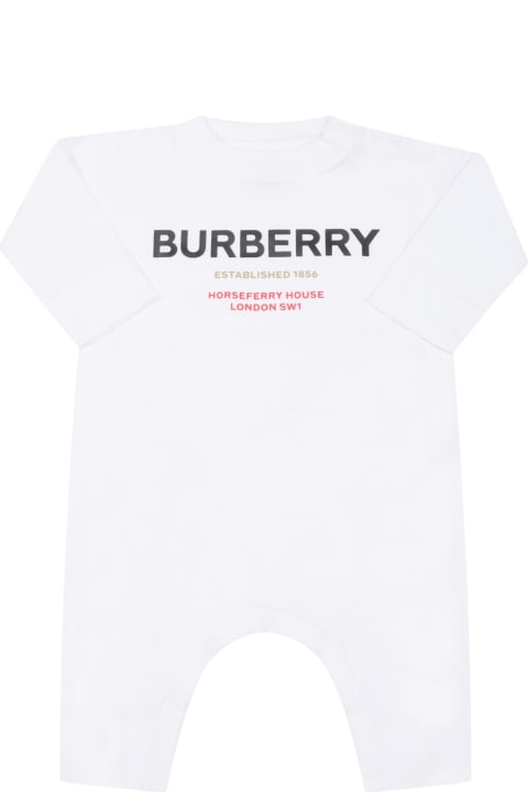 White Playsuit For Babies With Brand Name