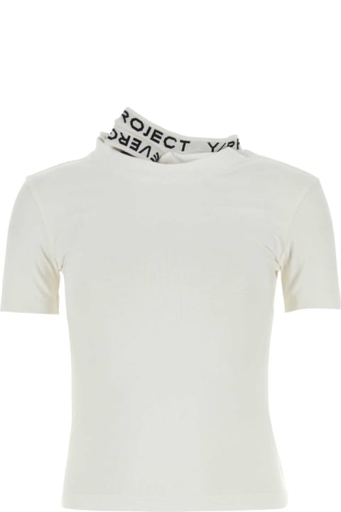 Y/Project Topwear for Women Y/Project White Stretch Cotton T-shirt