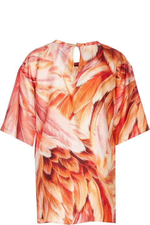Fashion for Women Roberto Cavalli Plumage Print T-shirt