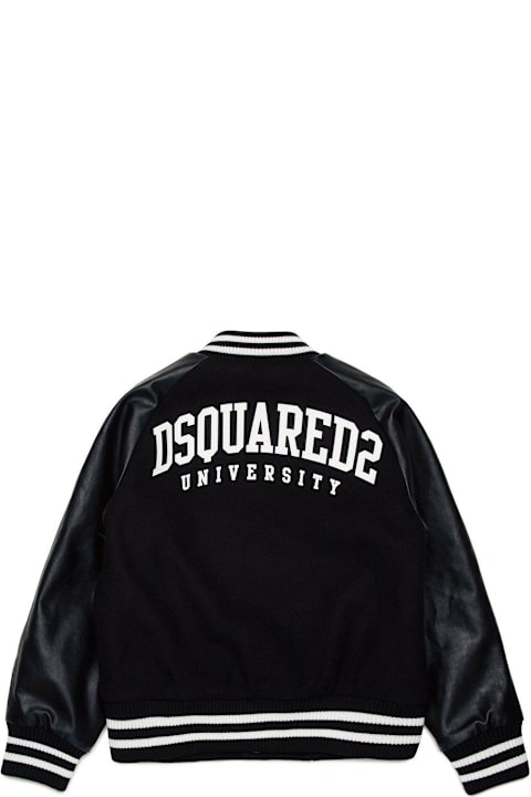 Dsquared2 Coats & Jackets for Boys Dsquared2 D2 Logo Embroidered Bomber Jacket