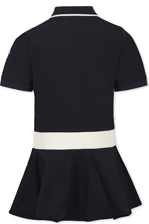 Homeware Moncler Blue Dress For Girl With Logo