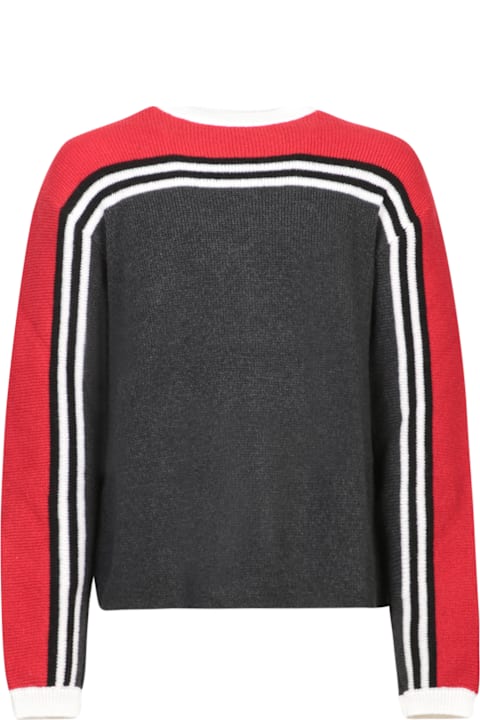 MSGM Sweaters for Men MSGM Grey And Red Sweater