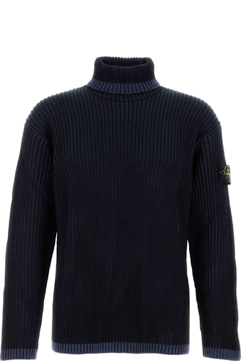 Stone Island for Men Stone Island Midnight Blue Wool Sweater