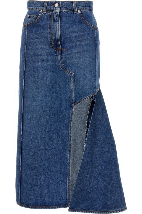 Homeware Alexander McQueen Pencil Denim Skirt With Cut-out
