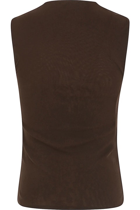 Topwear for Women Philosophy di Lorenzo Serafini Chocolate Brown Chiffon Top