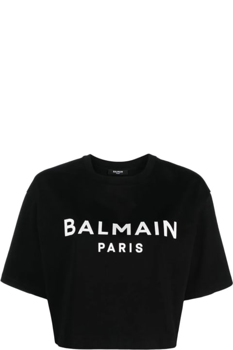 Balmain Topwear for Women Balmain Printed Cropped T-shirt