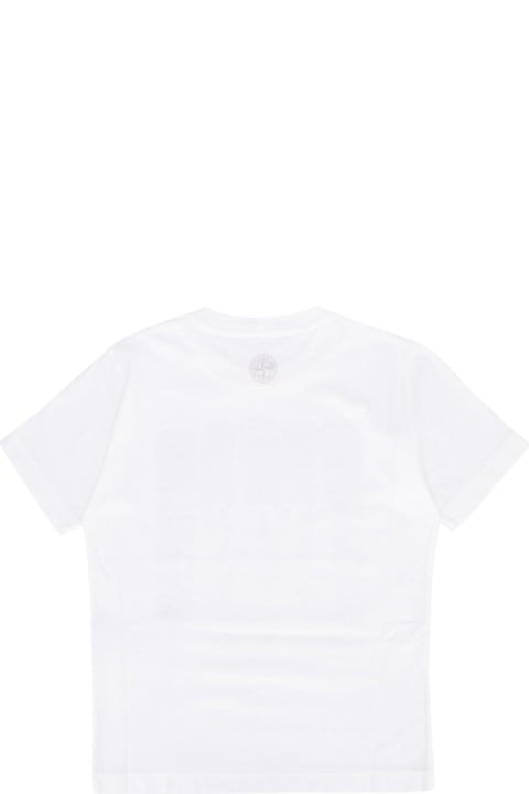 Stone Island Junior لـ Kids Stone Island Junior Logo Printed Crewneck T-shirt