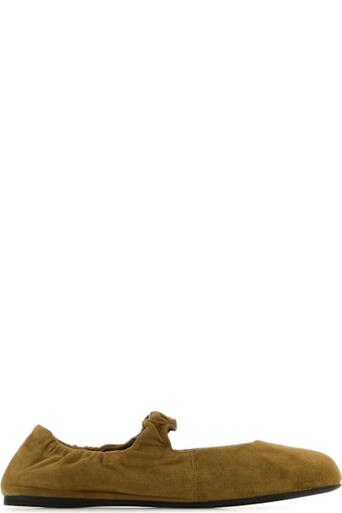 Miu Miu Olive Green Suede Ballerinas