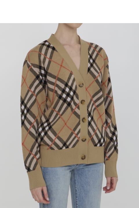 Burberry for Women Burberry Cardigan In Check Wool
