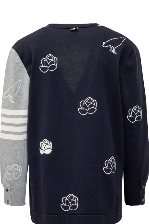 Thom Browne Sweaters for Men Thom Browne Cotton Birds And Flowers Cardigan