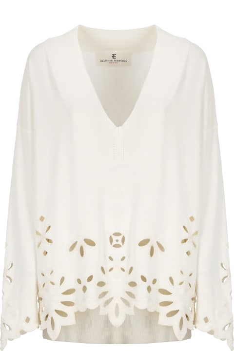 Sweaters for Women Ermanno Scervino Viscose Sweater With Embroideries