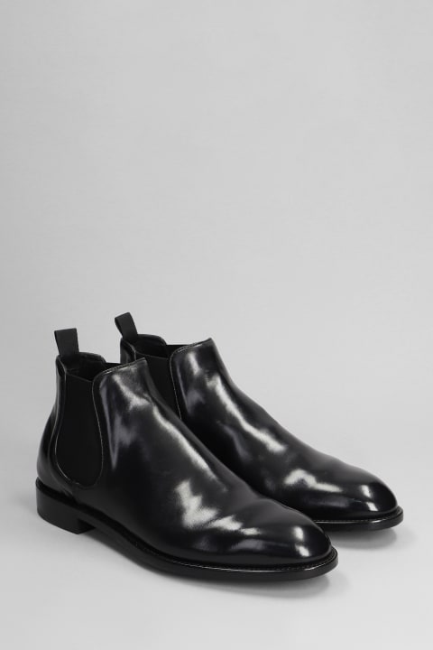 メンズ Officine Creativeのブーツ Officine Creative Signature 002 Ankle Boots In Black Leather