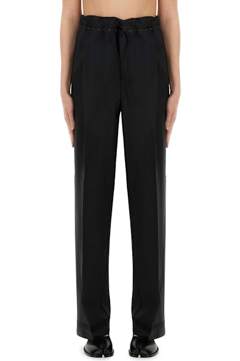 パンツ MAISON MARGIELA WOOL AND MOHAIR PANTS MAISON MARGIELA Pleated Mohair And Wool-Blend Wide-leg Pants