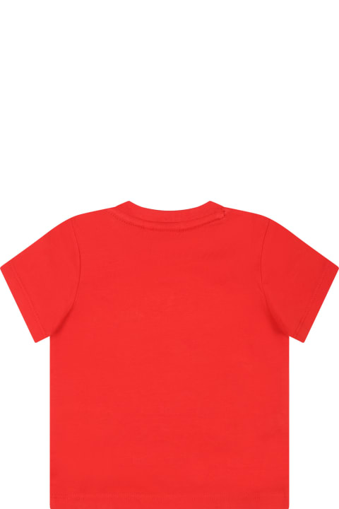 Hugo Boss for Kids Hugo Boss Red T-shirt For Baby Boy With Logo