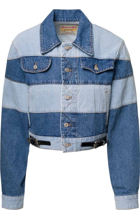 Andersson Bell Clothing for Women Andersson Bell 'mahina' Blue Denim Patchwork Jacket With Heart-shaped Detail In Cotton Woman